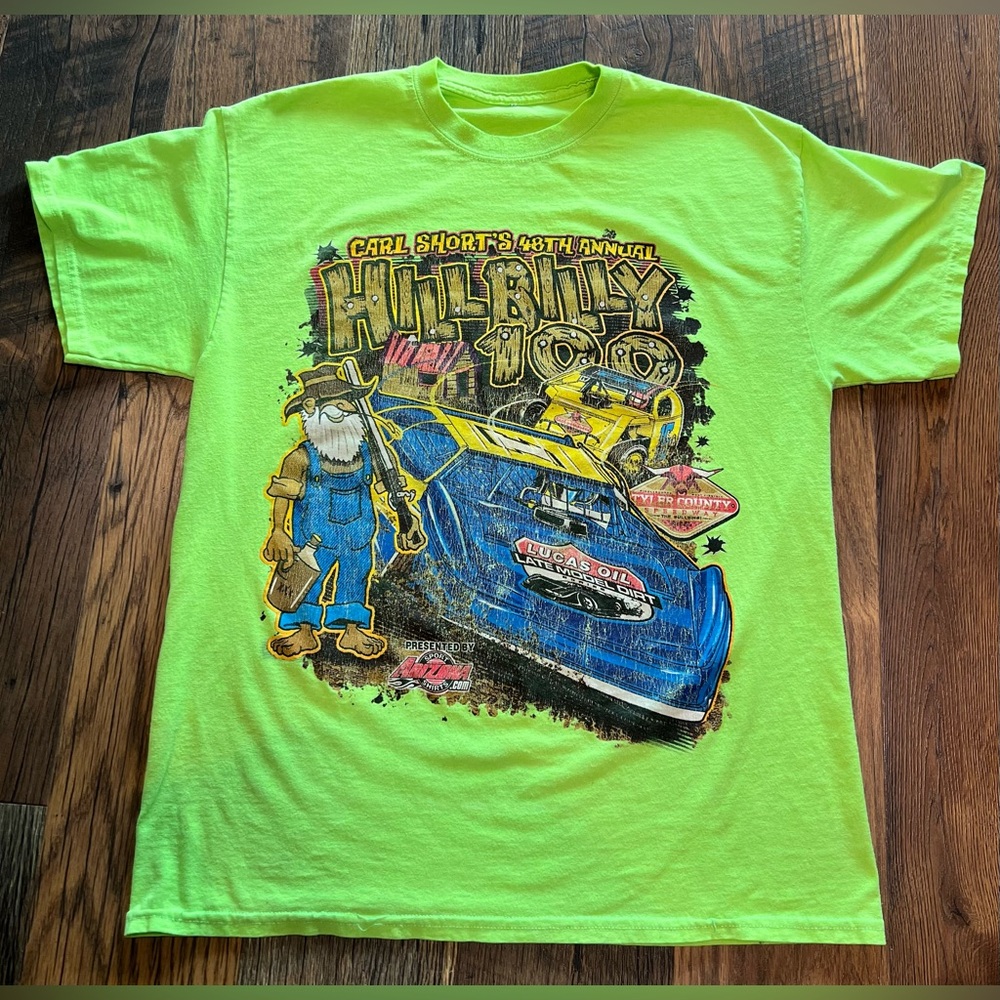 Hillbilly 100 Race Lucas Oil Late Model Dirt T-SHIRT Adult Large